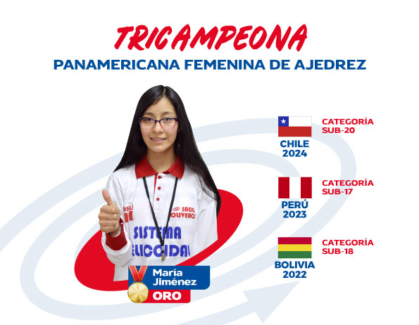 Tricampeona  Panamericana Femenina de Ajedrez