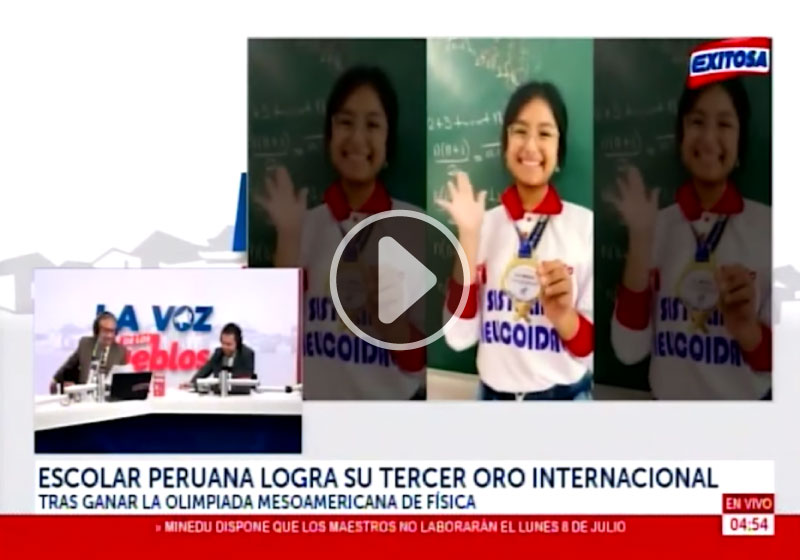 Exitosa : Escolar peruana logra su tercer oro internacional