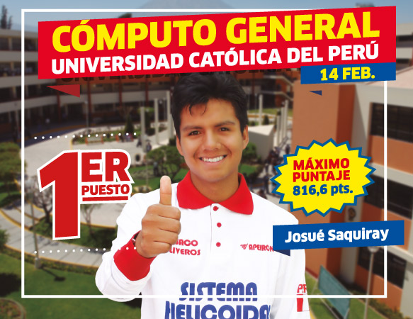 Josué Saquiray primer puesto computo general en la universidad Catolica del Perú